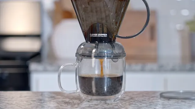 Coffee brewing in a Clever Dripper